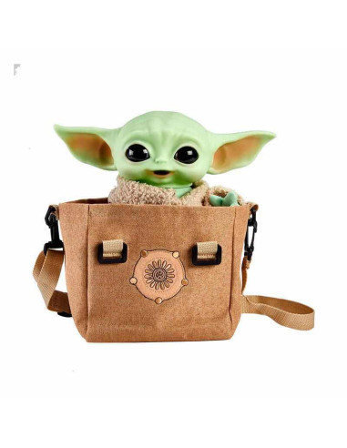 Peluche electronico con bandolera mattel star wars the mandalorian the child baby yoda 28 cm