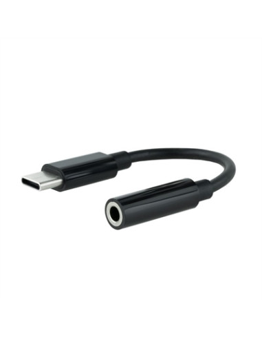 Cable adaptador usb tipo c a jack 3.5mm nanocable 0.11m -  macho - hembra -  negro