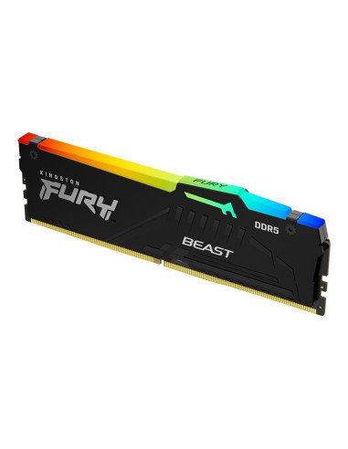 Memoria ram ddr5 32gb kingston - 5600 mhz - pc5 - 44800 - fury beast rgb - cl40 - 1.25v