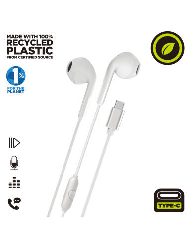 Auriculares muvit e58 usb tipo c blanco