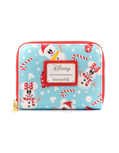 Monedero loungefly disney minnie y mickie muñecos de nieve aop