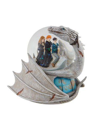 Figura enesco bola de agua decorativa harry potter dragon ucraniano harry ron y hermione