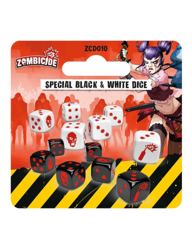 Pack dados especial black - white juego de mesa zombicide