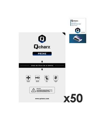 Laminas de proteccion frontales qcharx hidrogelprime para qx1 lite 50 unidades