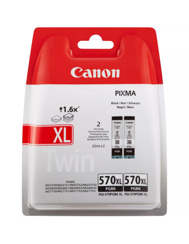 Pack cartucho tinta canon pgi - 570xl negro 2 uds