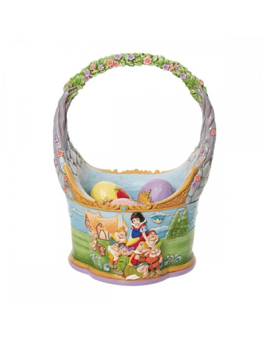 Cesta de pascua enesco con 3 huevos blancanieves