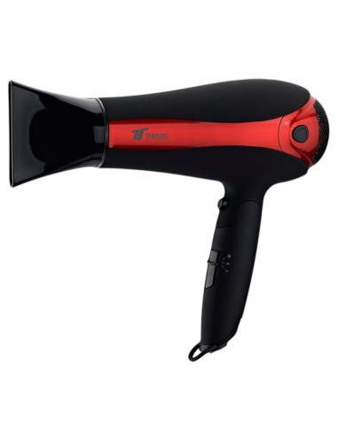 Secador de pelo thulos th - hd2000 negro - rojo 2000w ionico