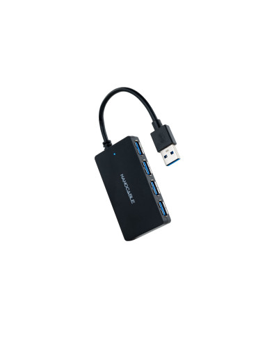 Hub usb 3.0 nanocable con 4 puertos de usb 3.0 usb - a - m - usb 3.0 - h negro 15 cm