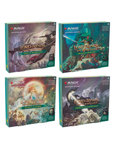 Caja de cartas magic the gathering lord of the rings tales of middle earth cajas de escena 4 unidades inglés