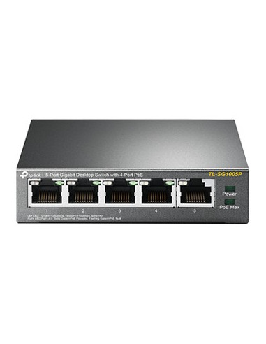 Switch 5 puertos 10 - 100 - 1000 4 ptos poe 56w tp - link