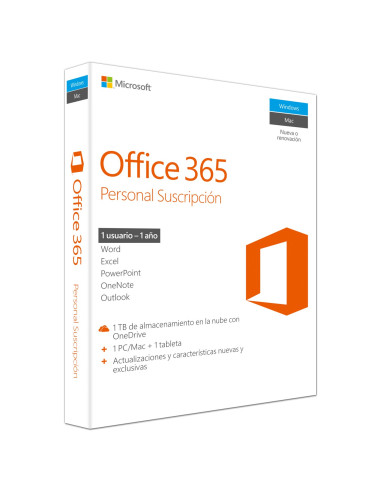 Microsoft office 365  personal 1 usuario 5 dispositivos esd (descarga directa) 1 año