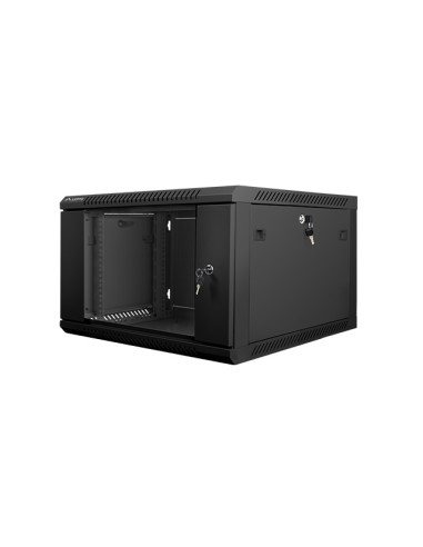 Armario rack lanberg 6u 600x600x368 auto ensamblado 19pulgadaspulgadas hasta 60 kg negro