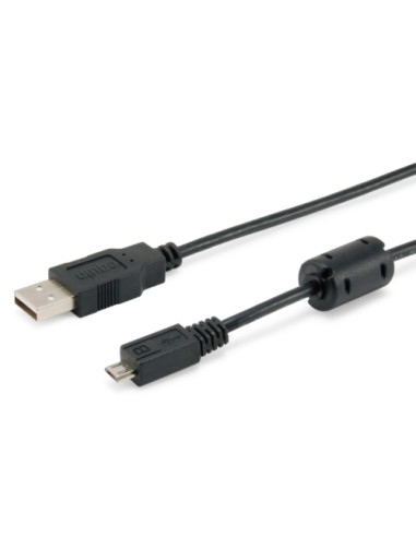 Cable usb 2.0 equip tipo a -  micro usb tipo b 1.8m con ferrita