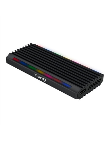 Caja externa tooq tqe - 2222b shinobi para ssd m.2 usb tipo c rgb negro