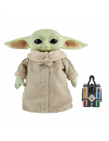 Peluche mattel el mandaloriano star wars baby yoda con control remoto