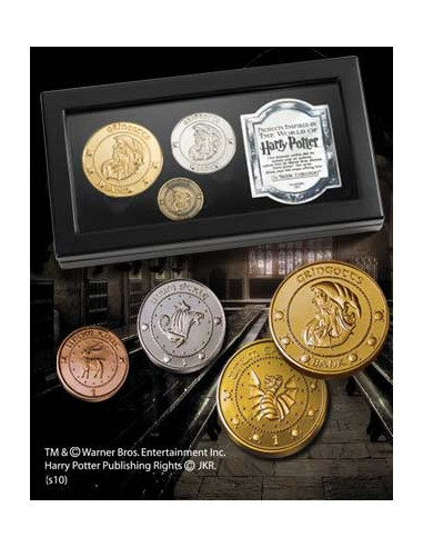 Replica the noble collection harry potter monedas de gringotts expositor