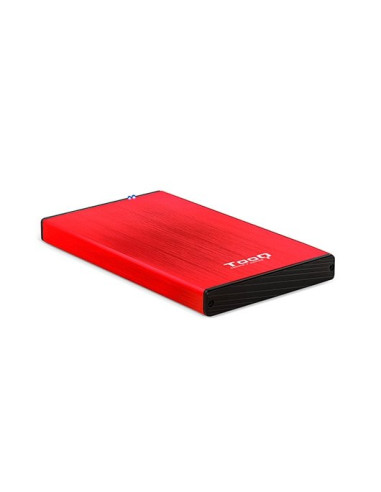 Caja externa tooq tqe - 2527r para hdd 2.5pulgadas 9.5mm sata 3 usb 3.2 rojo