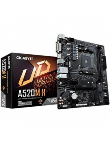 Placa base gigabyte am4 a520m h 1.0  m - atx -  2xddr4 -  4xsata6 -  1xusb 3.2 -  2xusb 2.0