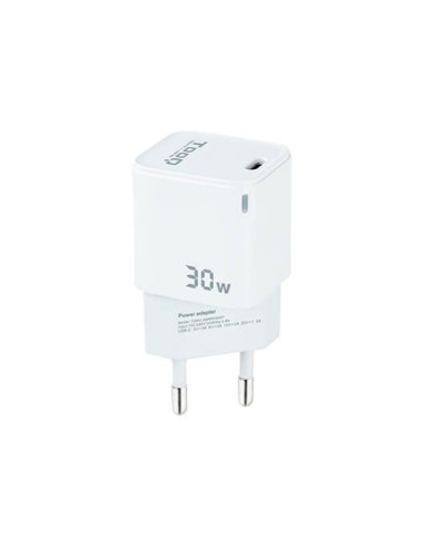 Cargador de pared tooq usb - c blanco 30w