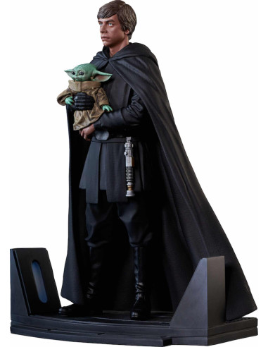 Figura diamond select toys star wars the mandalorian premier collection luke skywalker & grogu 1 - 7