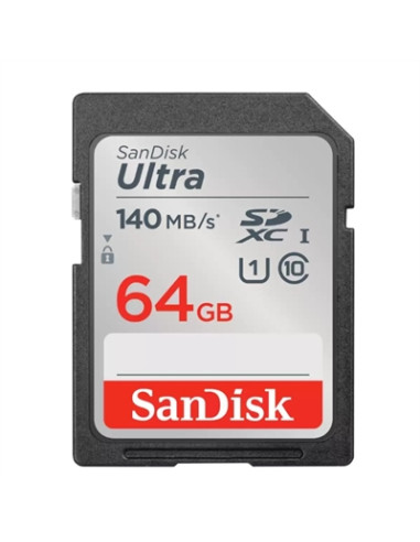 Tarjeta de memoria secure digital sdxc sandisk ultra - 64gb - clase 10 - sdxc - 140mb - s