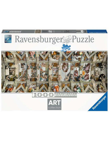 Puzzle panorama ravensburger michelangelo: bóveda de la capilla sixtina 1000 piezas