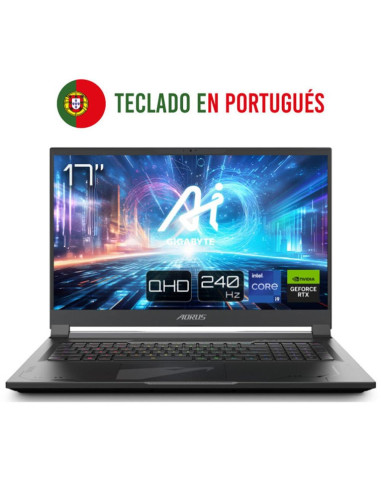 Portatil gigabyte 17x azg - 65pt665sh i9 - 14900hx 32gb ssd 2tb 17.3pulgadas portugues