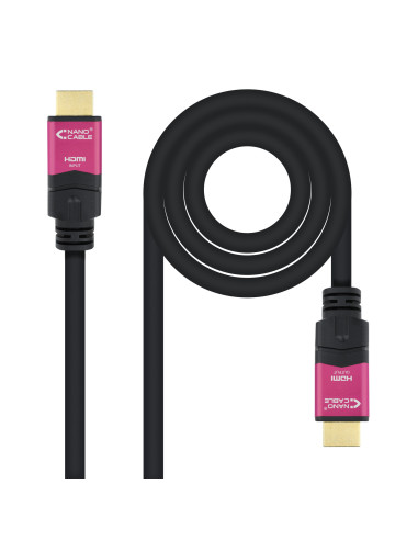 Cable hdmi nanocable v2.0 4k@60hz 18 gbps con repetidor a - m - a - m negro 15 m