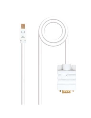 Cable nanocable conversor mini dp a vga mini dp - m -  vga - m blanco 3.0 m