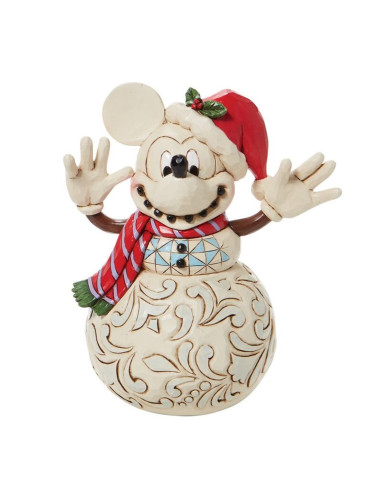 Figura enesco disney muñeco de nieve mickey navideño