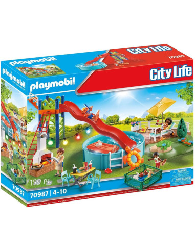 Playmobil fiesta en la piscina con tobogan