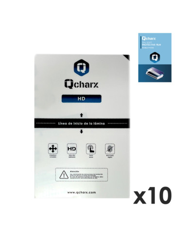 Laminas de proteccion frontales para tablet qcharx hidrogel hd  qx1 10 unidades