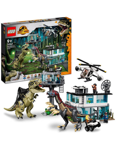 Lego jurassic park ataque del giganotosaurio y el therinosaurio