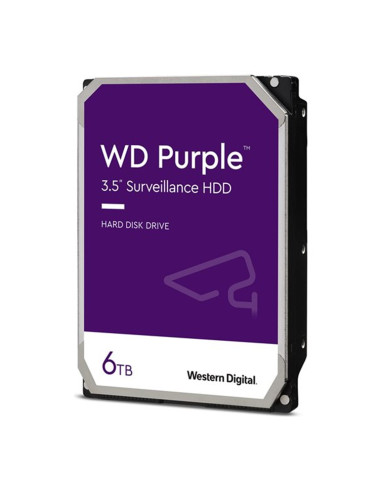 Disco duro interno hdd wd western digital purple wd64purz 6tb 3.5pulgadas sata 6gb - s 5400rpm 256mb