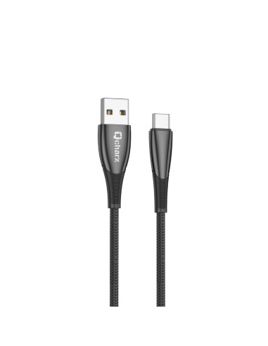 Cable qcharx berlin usb a tipo c 3a - 1 m - zinc negro cordon grueso tacto suave