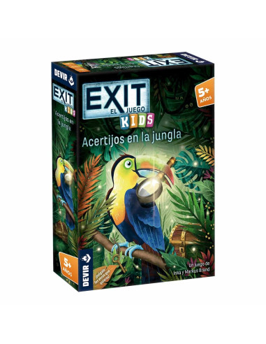 Juego de mesa devir exit kids acertijos en la jungla