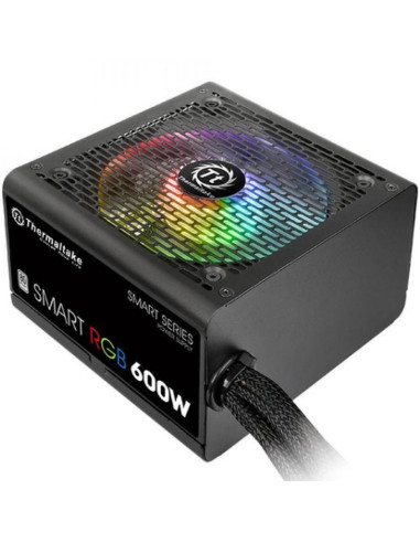 Fuente de alimentacion gaming thermaltake smart rgb atx 600w 80 plus negro