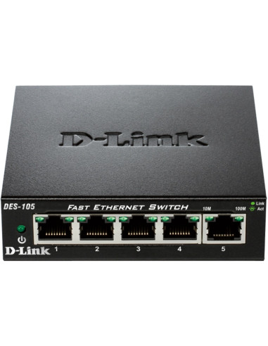 Switch 5 puertos 10 - 100 fast ethernet d - link