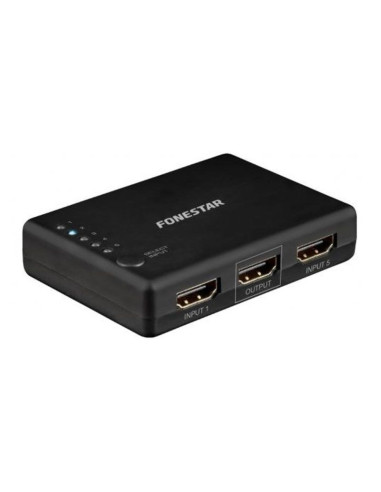 Switch hdmi 5*1 fonestar fo - 22sw51 - 5 entradas - 1 salida - resolución uhd 4k 60hz - botón selector - mando a distancia - 