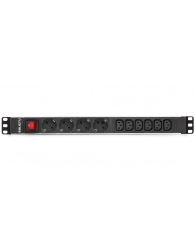 Regleta salicru para rack 19pulgadas sps pdu 4 tomas schuko 6 tomas iec interruptor