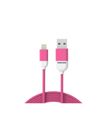 Cable nylon pantone lightning a usb 1.5m rosa