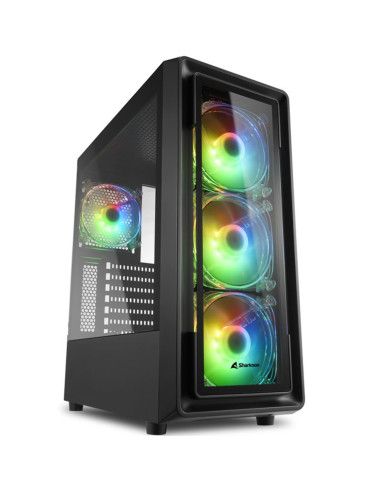 Caja sharkoon tk4 rgb atx 2xusb3.0 1xusb2.0 sin fuente negro