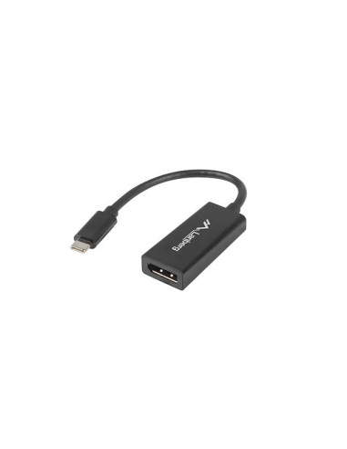 Adaptador usb lanberg usb tipo c m 3.1 a displayport h 15cm negro