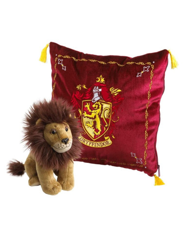 Peluche pack the noble collection harry potter leon mascota gryffindor + cojin gryffindor