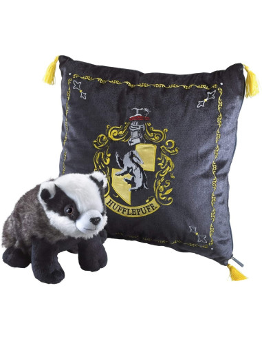 Peluche pack the noble collection harry potter tejon mascota hufflepuff + cojin hufflepuff