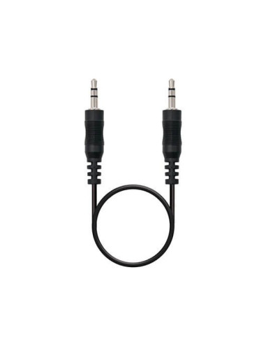 Cable audio jack - 3.5m a jack - 3.5m nanocable 0.3m -  macho - macho -  negro