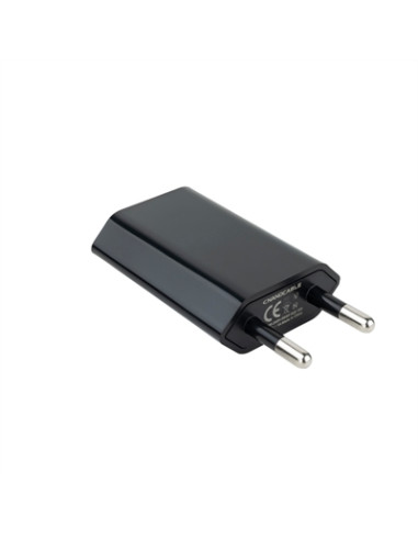 Mini cargador usb nanocable con enchufe integrado negro