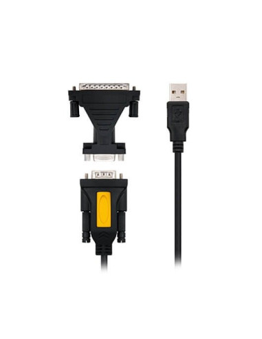 Cable conversor usb tipo a a rs232 nanocable 1.8m -  macho - macho -  incluye adaptador db9(h) a db25(m)