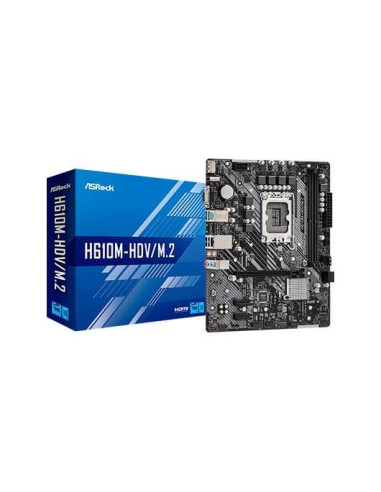 Placa base asrock 1700 h610m - hdv - m.2 ddr4 m - atx -  2 x ddr4 -  4 x sata 3 -  2 x usb 3.2 -  2 x usb 2.0