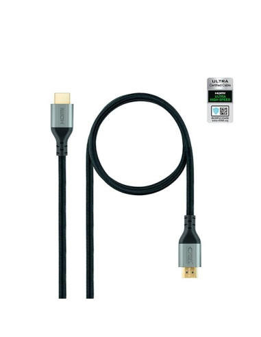 Cable hdmi 2.1 nanocable ultra high speed 2m -  macho - macho -  alta velocidad -  8k -  3d -  48gbps -  negro